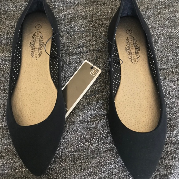 Faux Suede Pointed Flats - Picture 2 of 3